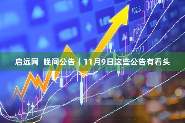 启远网  晚间公告｜11月9日这些公告有看头
